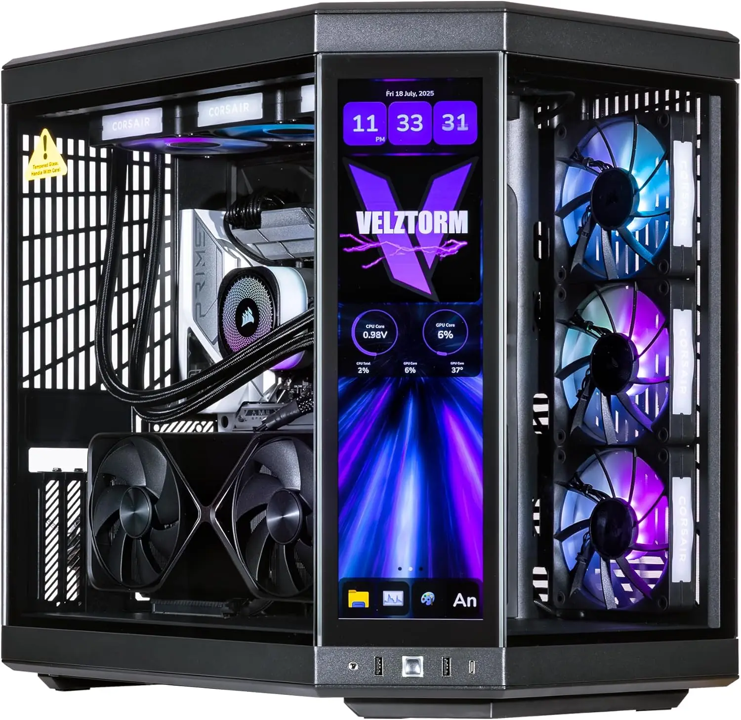 Rtx 5080 16Gb - Velztorm LCD ブラック プレティックス カスタムビルド Y70